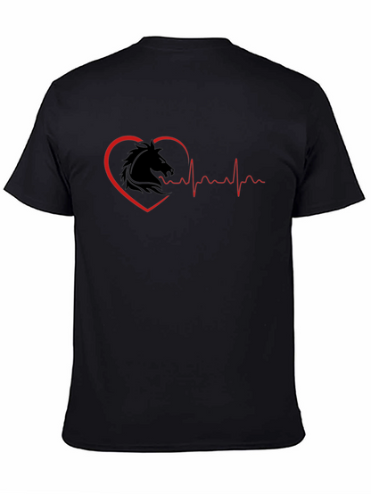 Camiseta Negra Corazón Ecuestre