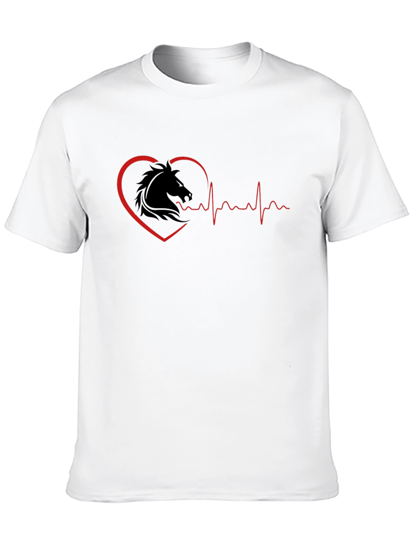 Camiseta Negra Corazón Ecuestre