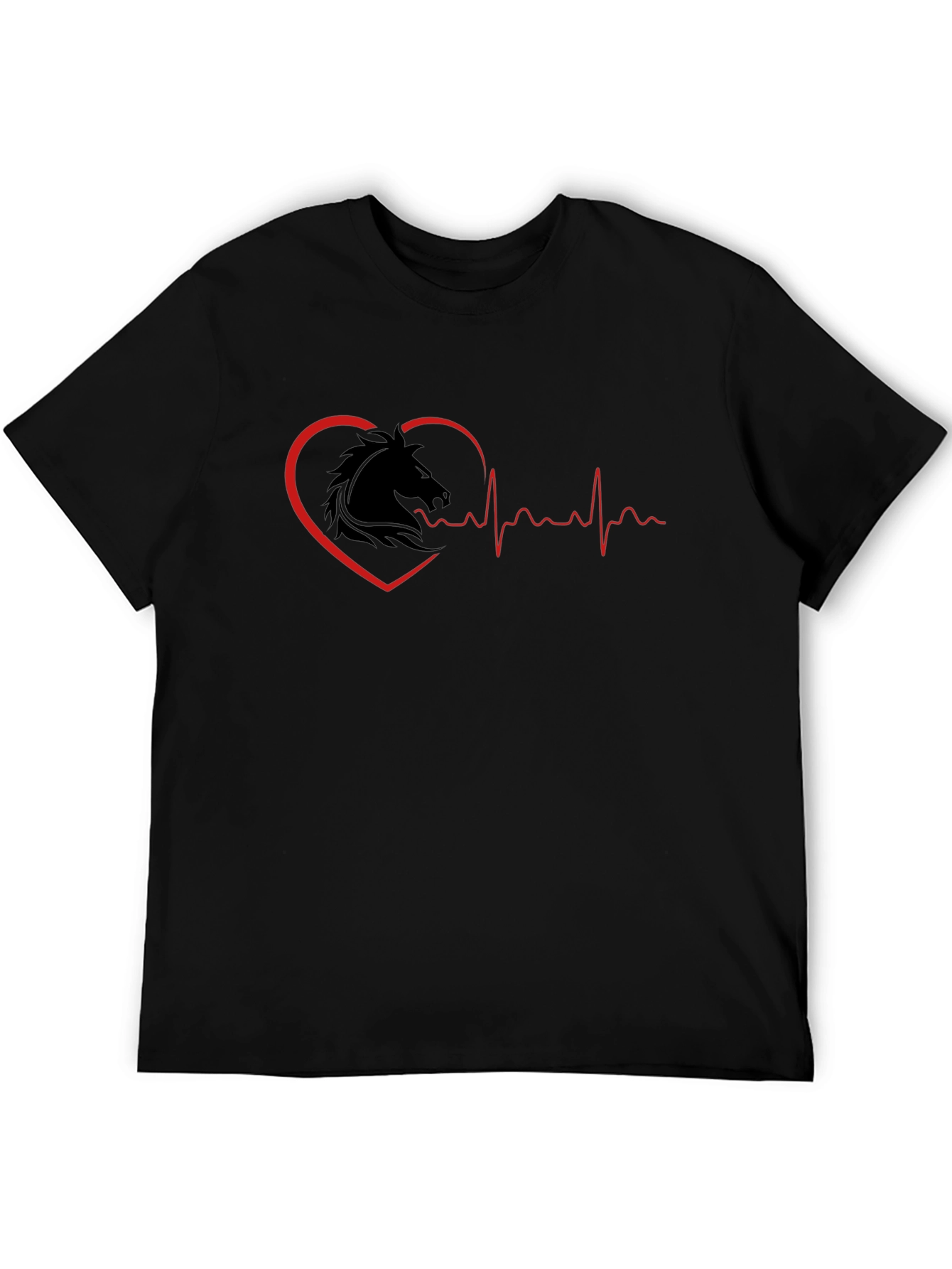 Camiseta Negra Corazón Ecuestre