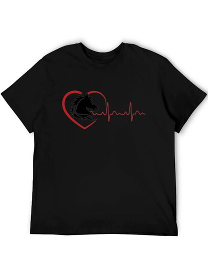 Camiseta Negra Corazón Ecuestre