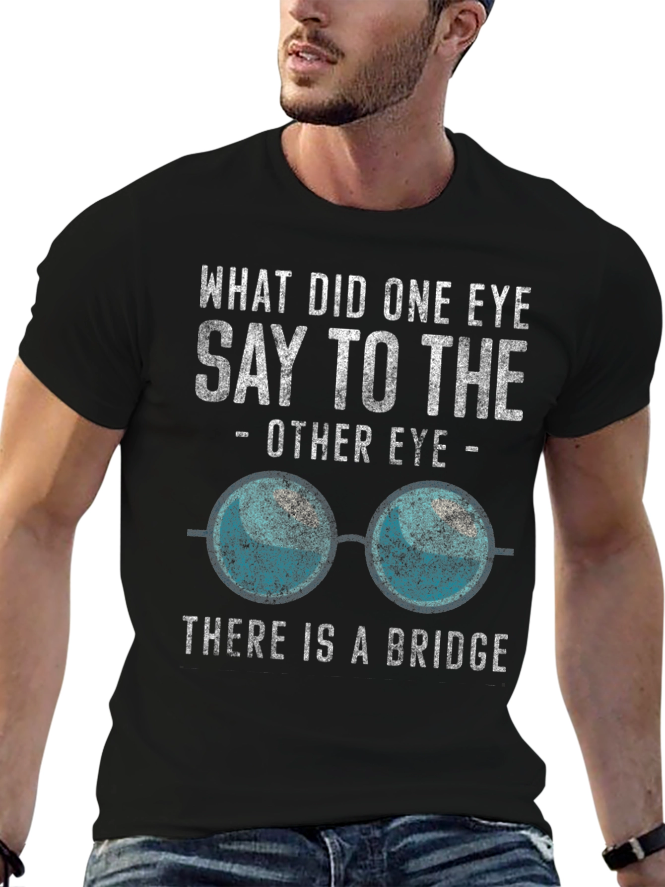 Camiseta Negra con Estampado de Humor Óptico