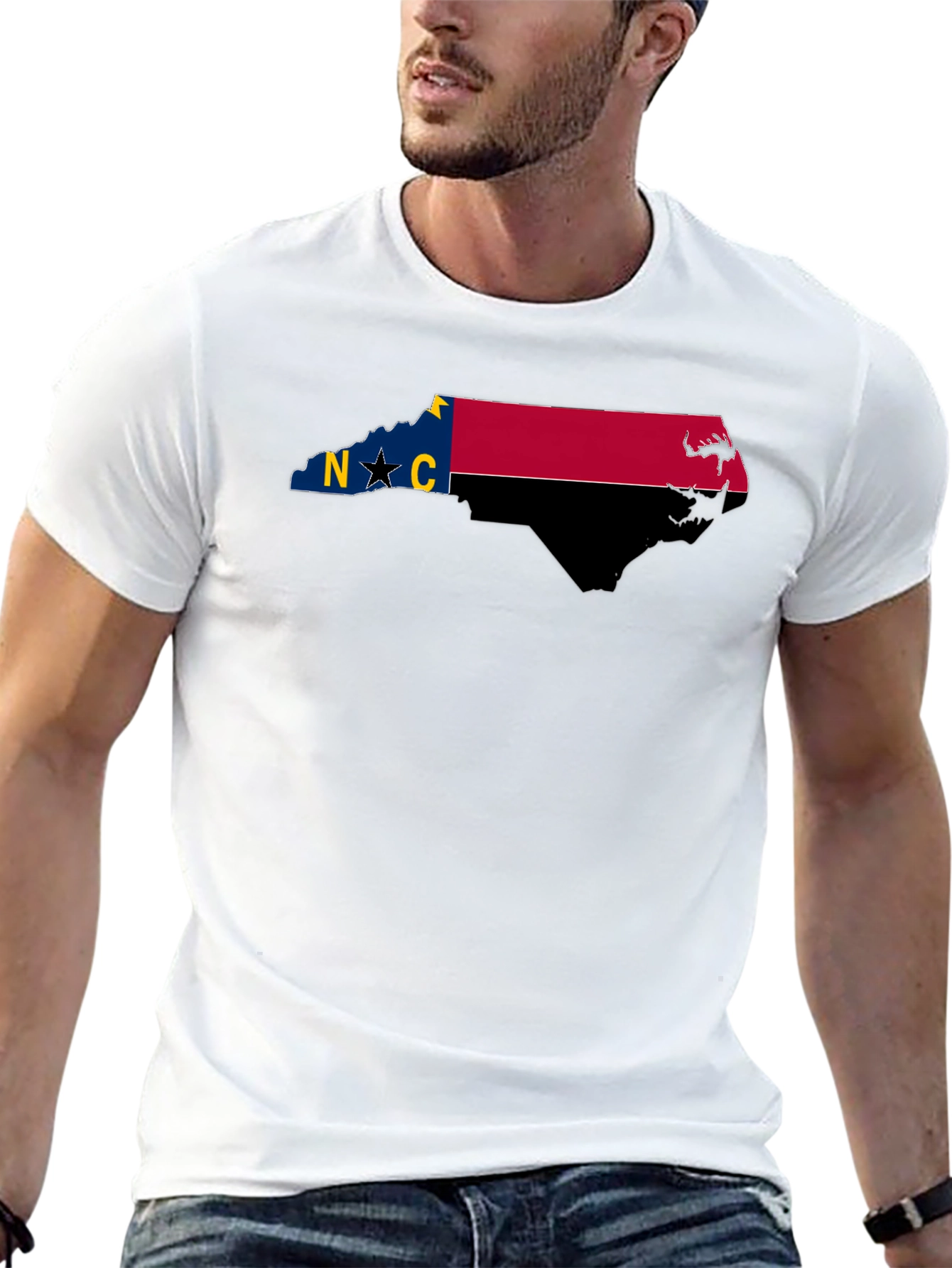 Camiseta Negra Estado Carolina del Norte