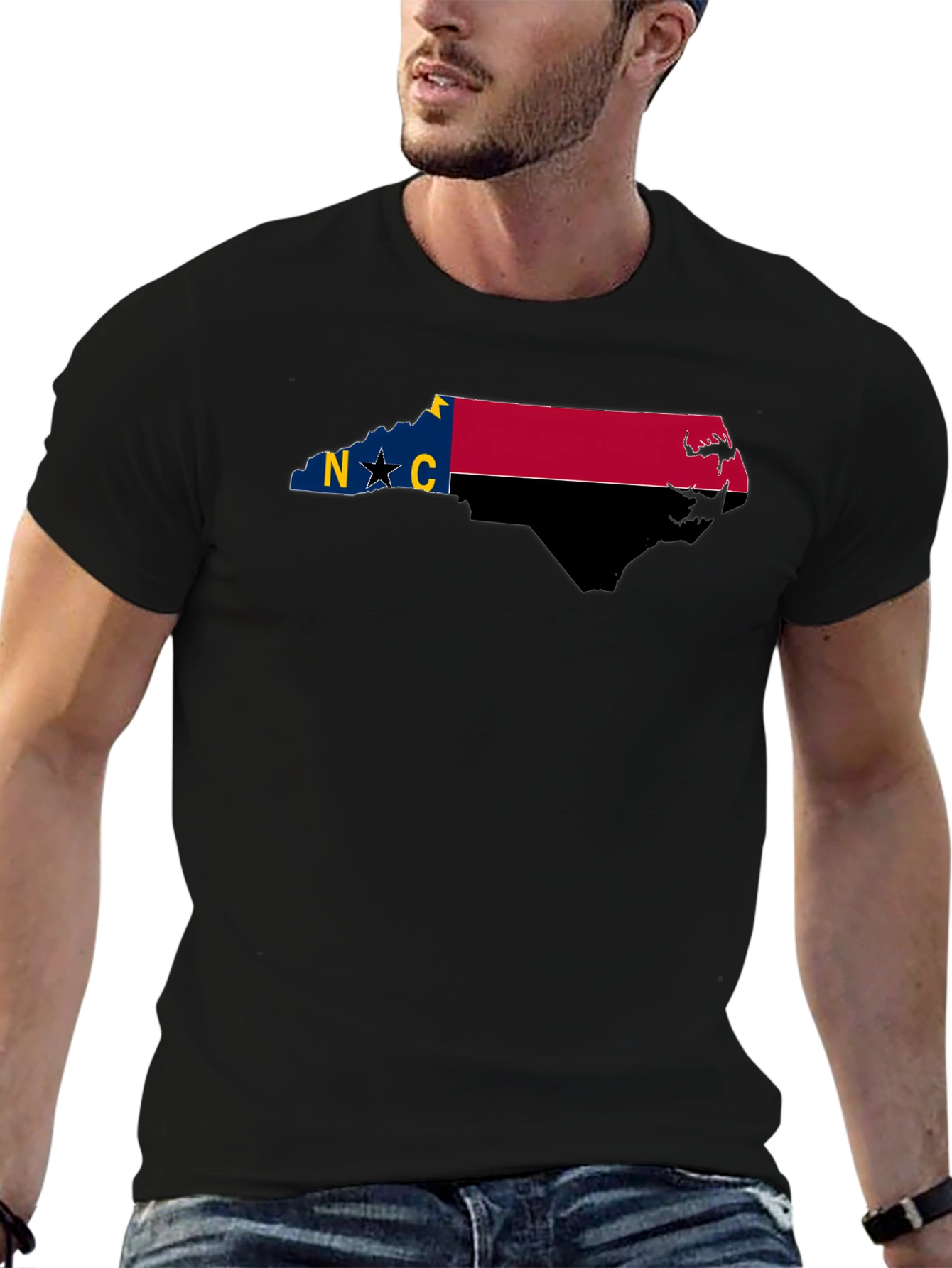 Camiseta Negra Estado Carolina del Norte