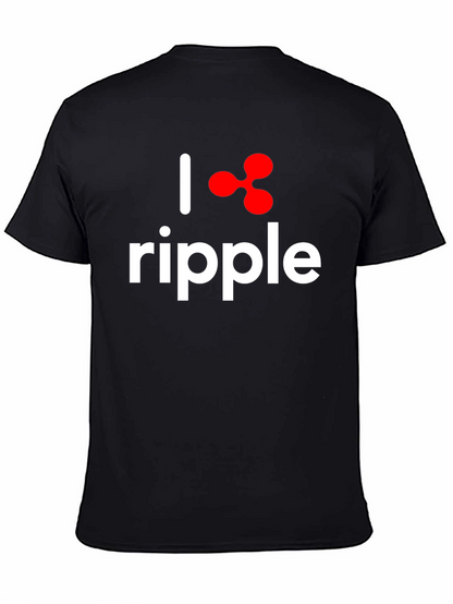 Camiseta Negra I ❤️ Ripple Algodón Suave Unisex