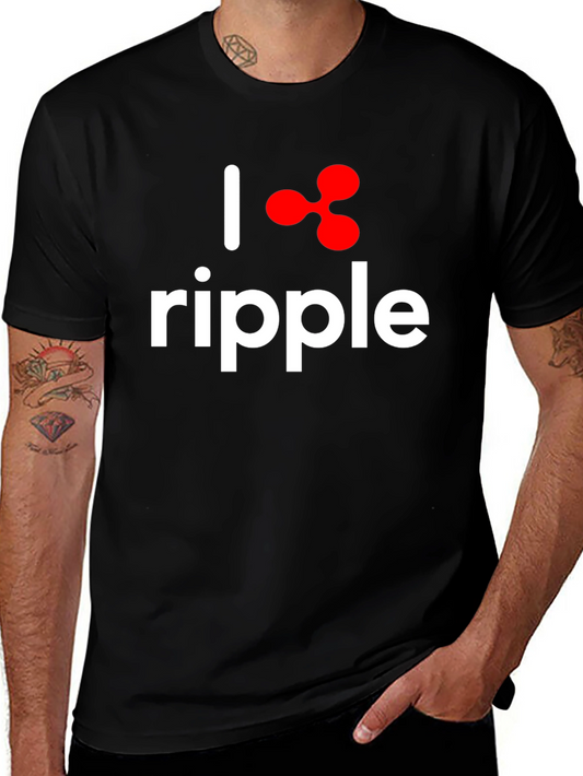 Camiseta Negra I ❤️ Ripple Algodón Suave Unisex
