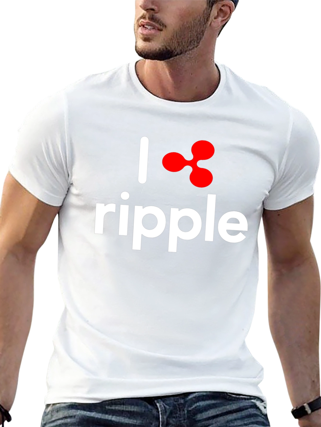 Camiseta Negra I ❤️ Ripple Algodón Suave Unisex