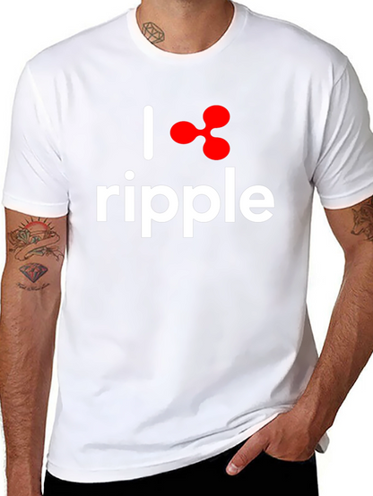 Camiseta Negra I ❤️ Ripple Algodón Suave Unisex