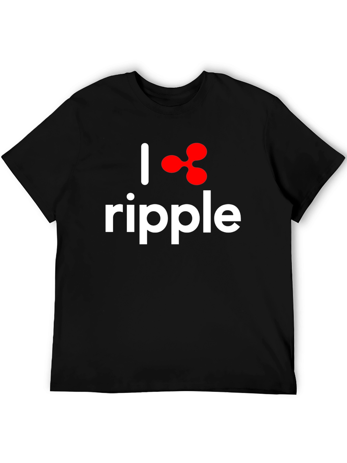 Camiseta Negra I ❤️ Ripple Algodón Suave Unisex