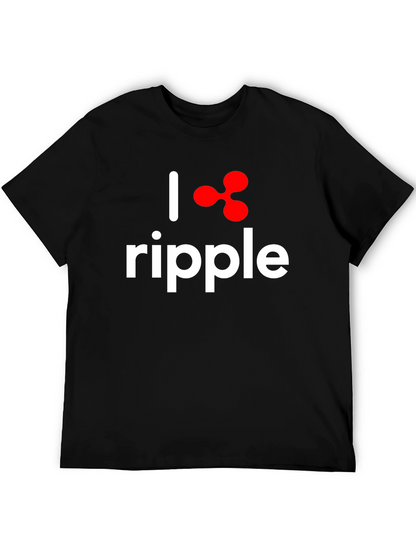 Camiseta Negra I ❤️ Ripple Algodón Suave Unisex