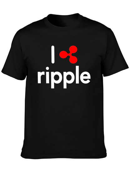 Camiseta Negra I ❤️ Ripple Algodón Suave Unisex