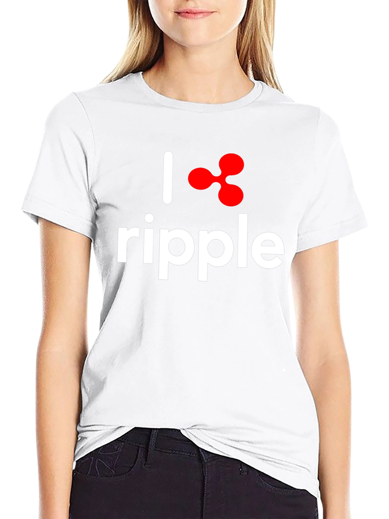 Camiseta Negra I ❤️ Ripple Algodón Suave Unisex