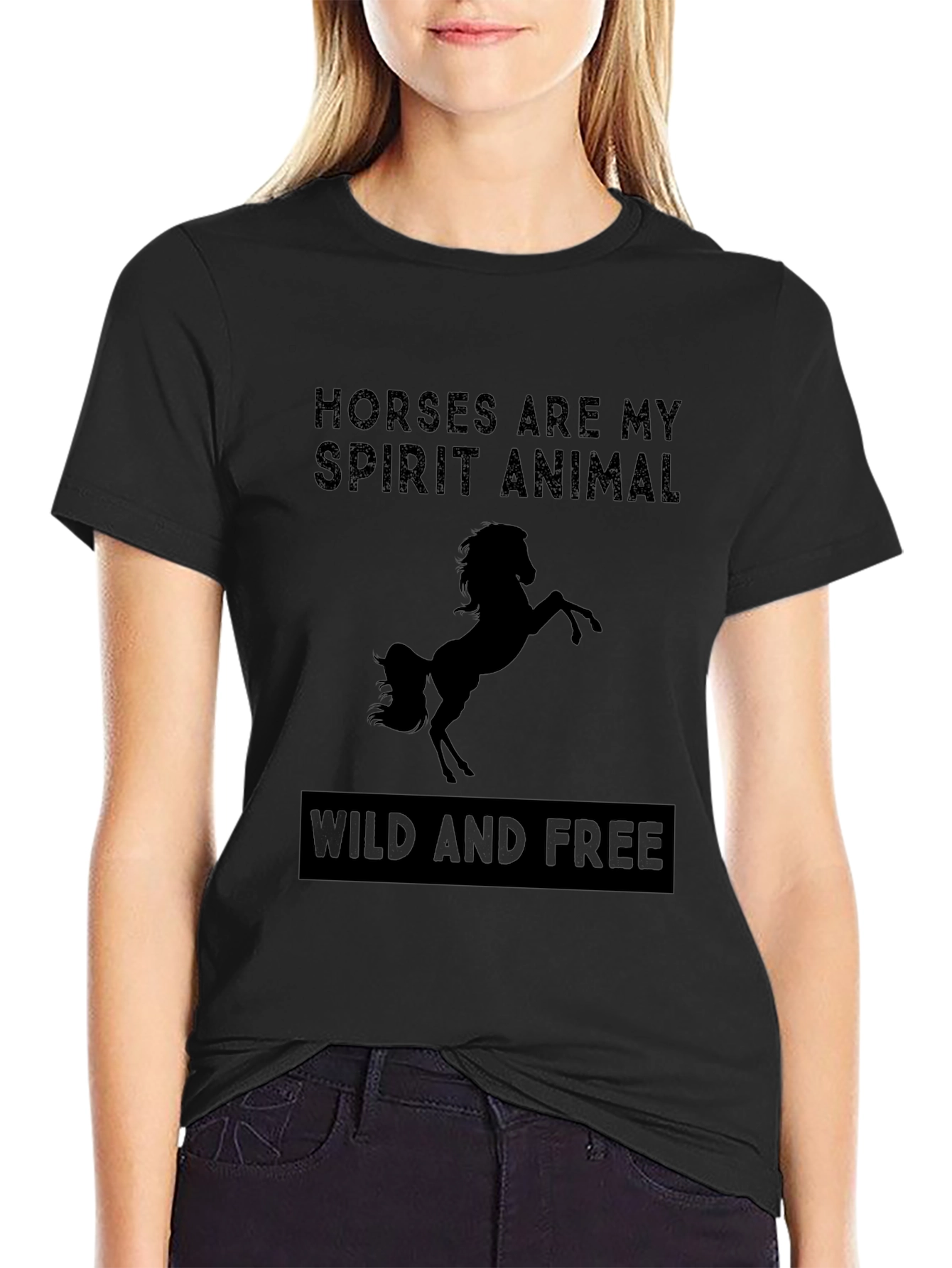 Camiseta Negra Caballos: Mi Espíritu Animal