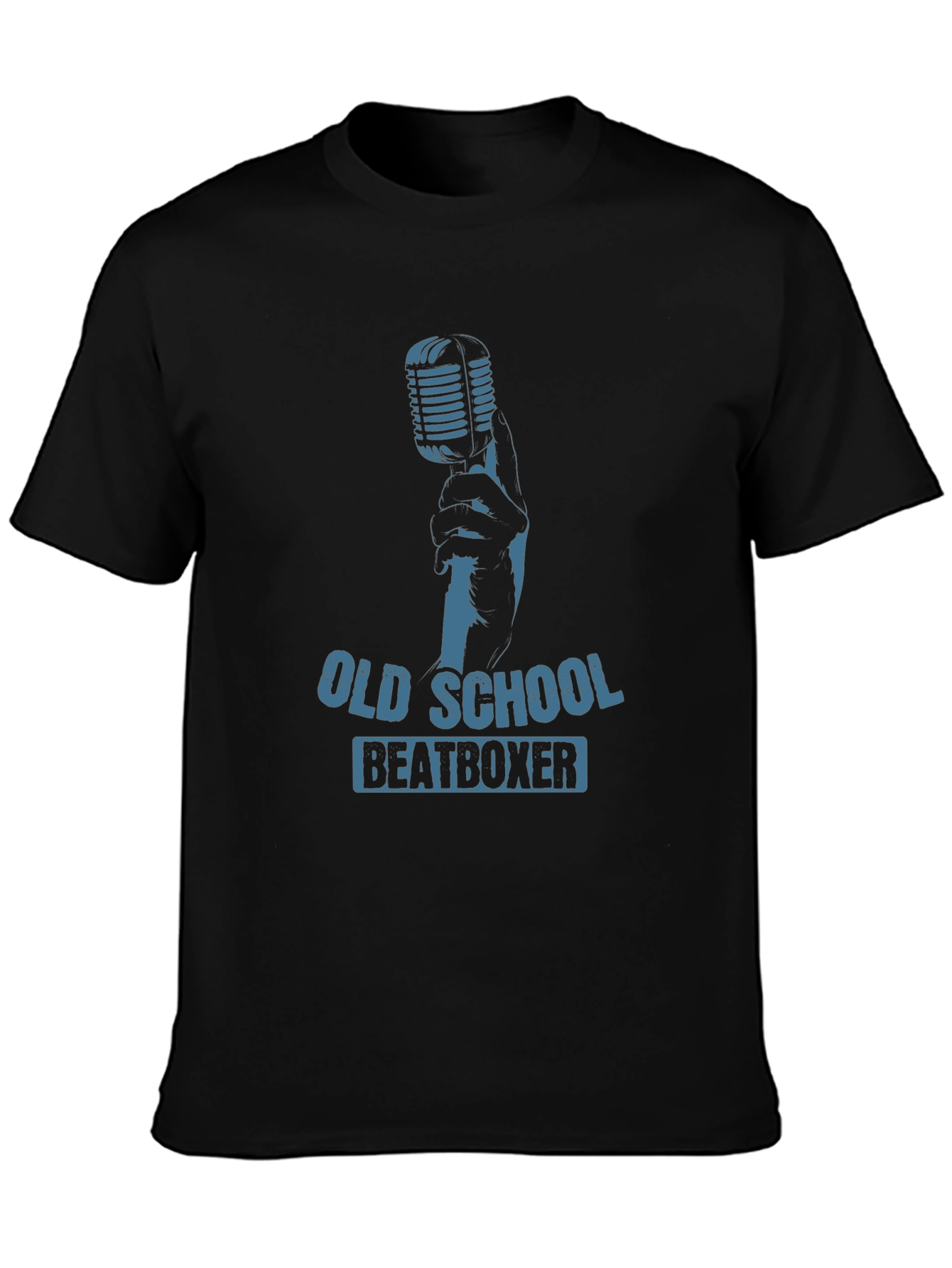 Camiseta Negra Old School Beatboxer para Hombre