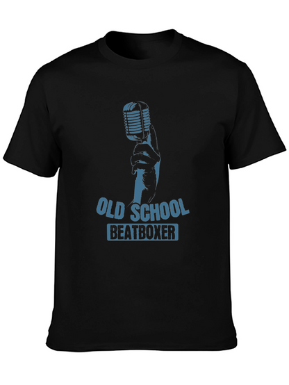 Camiseta Negra Old School Beatboxer para Hombre