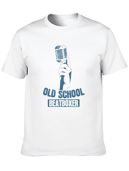 Camiseta Negra Old School Beatboxer para Hombre