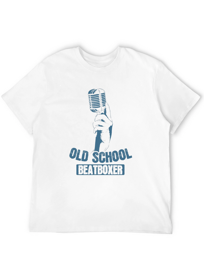 Camiseta Negra Old School Beatboxer para Hombre