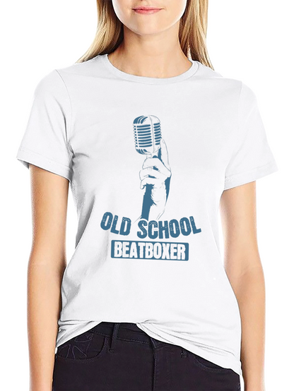 Camiseta Negra Old School Beatboxer para Hombre