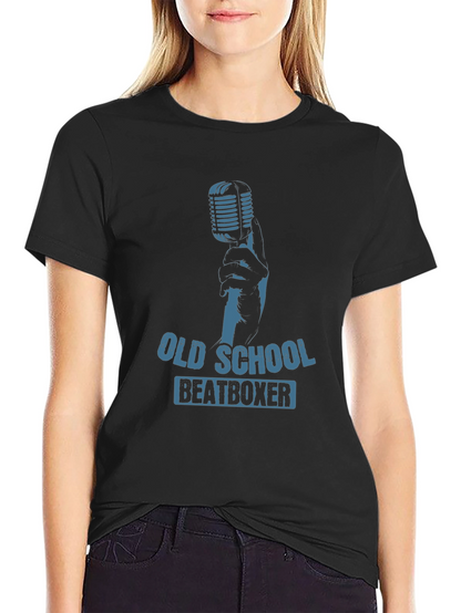 Camiseta Negra Old School Beatboxer para Hombre