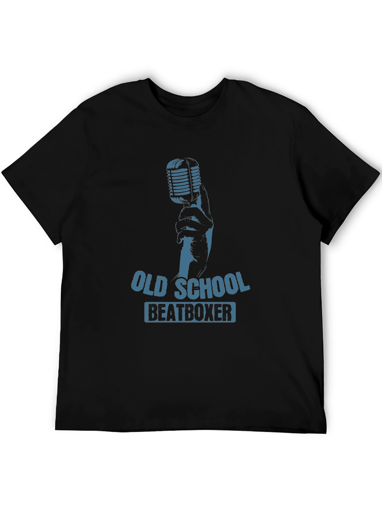 Camiseta Negra Old School Beatboxer para Hombre