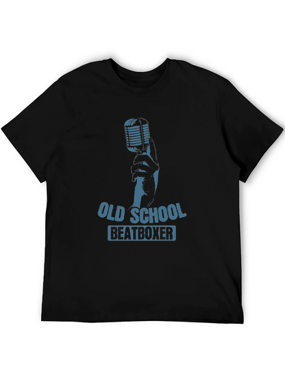 Camiseta Negra Old School Beatboxer para Hombre