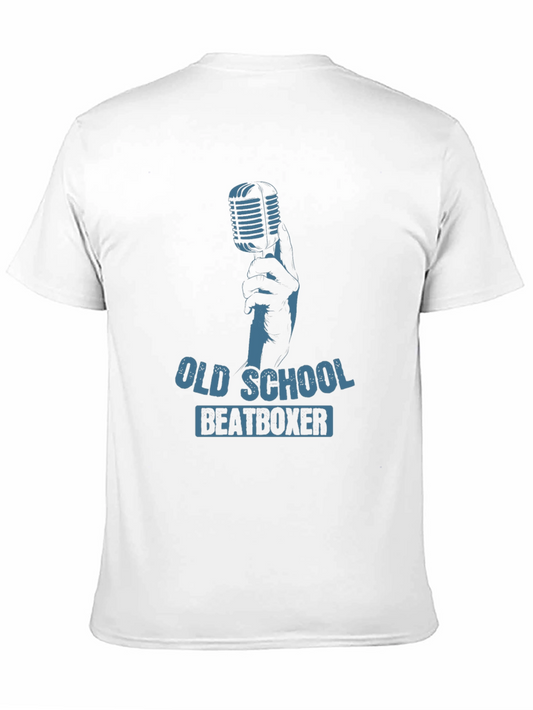 Camiseta Negra Old School Beatboxer para Hombre