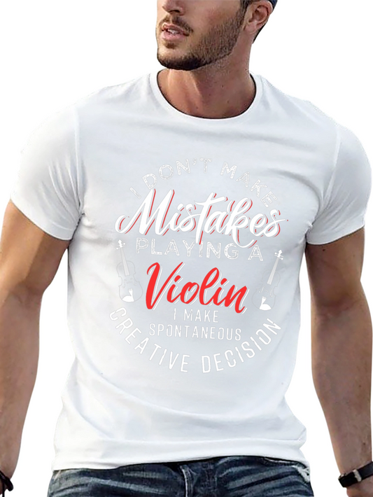 Camiseta Negra Humor Violín: Sin Errores ¡Creatividad Pura!