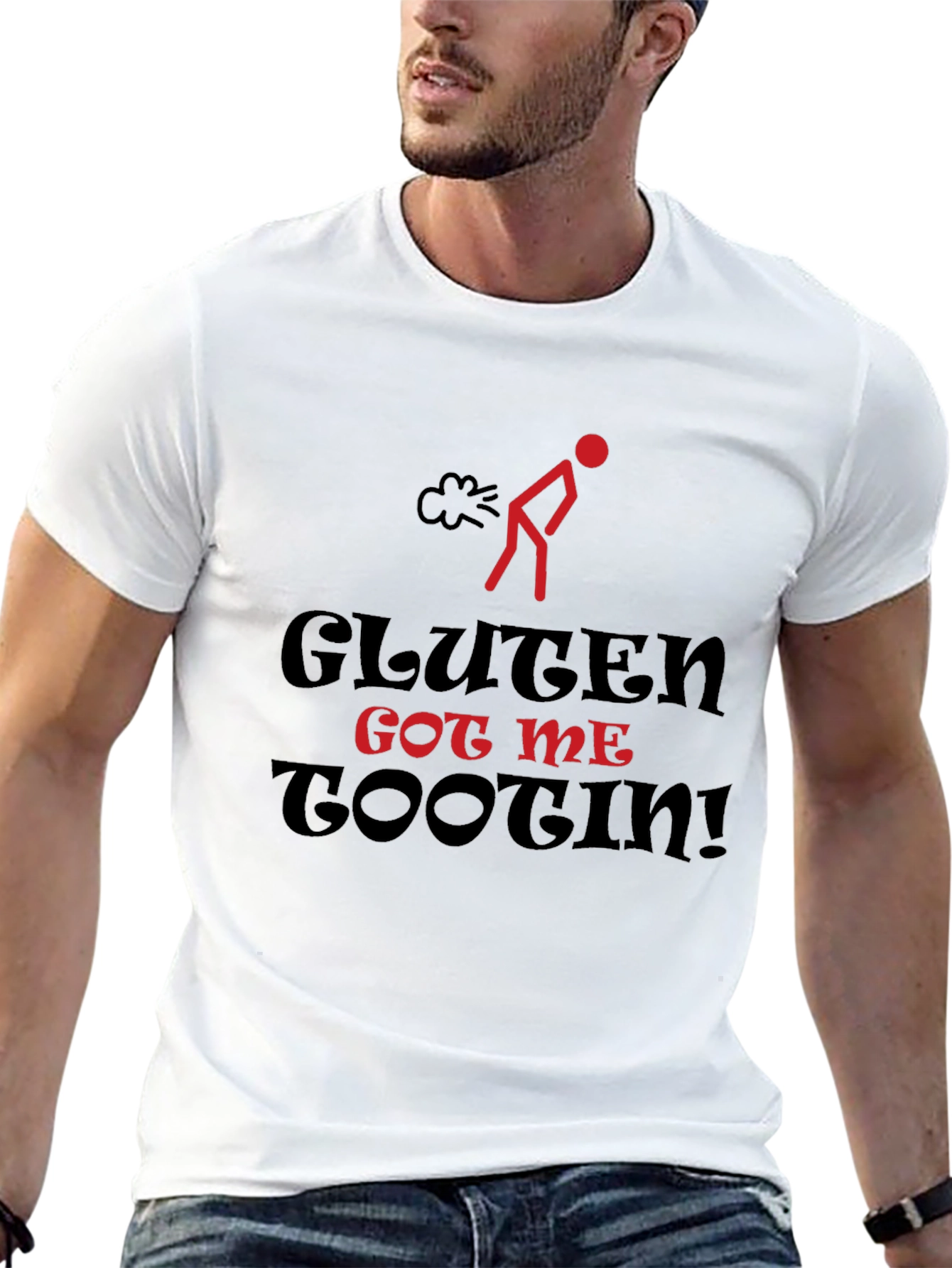 Camiseta Humorística: Gluten Got Me Tootin!