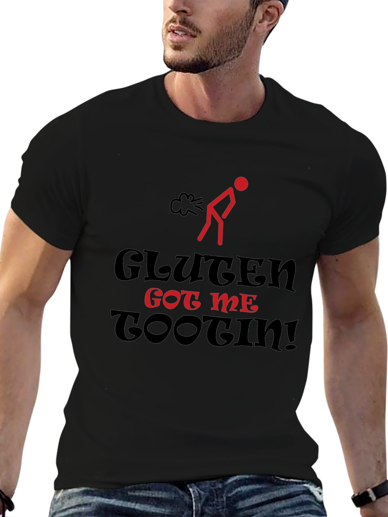Camiseta Humorística: Gluten Got Me Tootin!