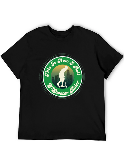 Camiseta Negra con Diseño de Scooter