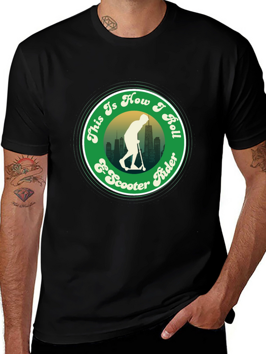 Camiseta Negra con Diseño de Scooter
