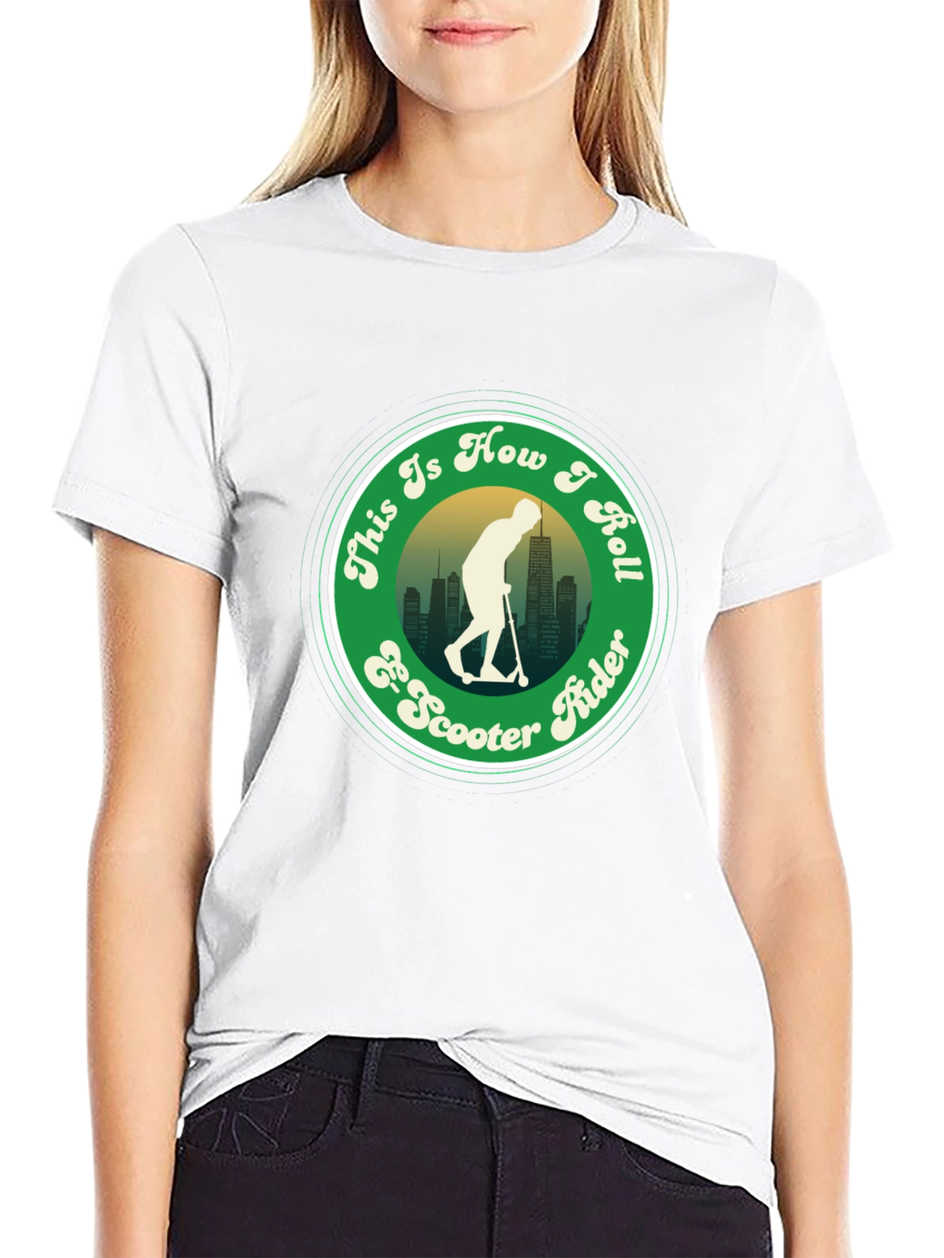 Camiseta Negra con Diseño de Scooter