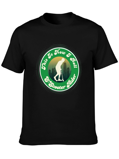 Camiseta Negra con Diseño de Scooter