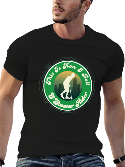 Camiseta Negra con Diseño de Scooter