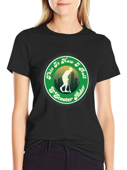 Camiseta Negra con Diseño de Scooter