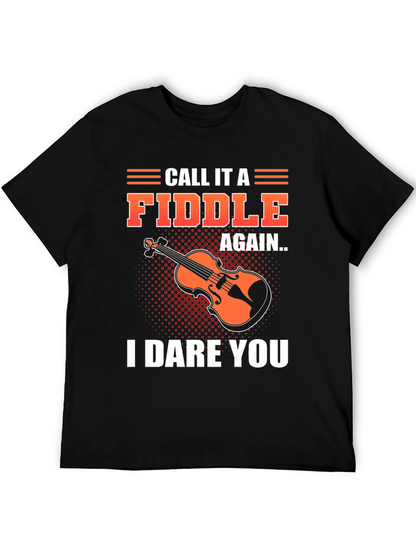 Camiseta Negra con Diseño Divertido de Violín
