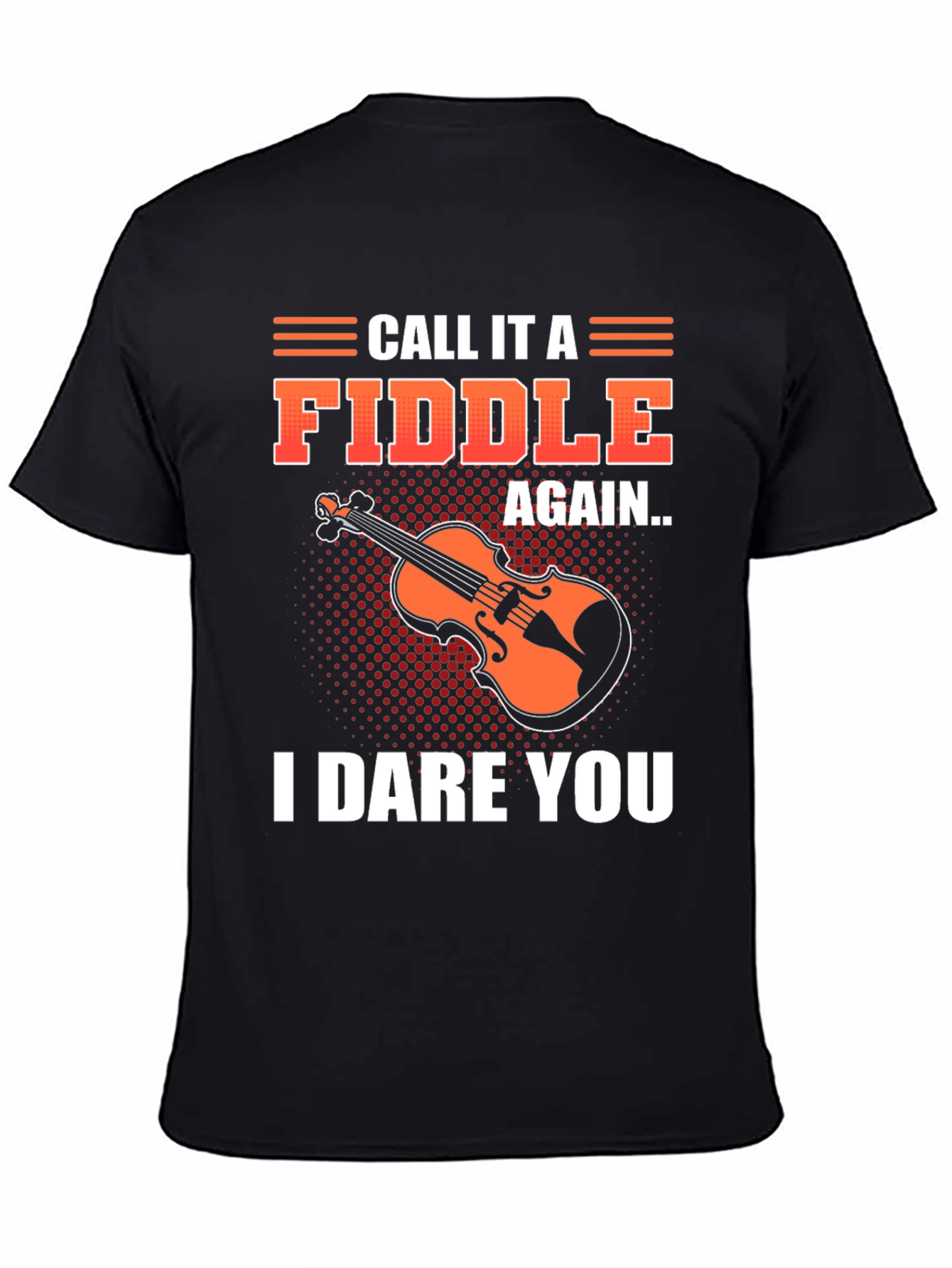 Camiseta Negra con Diseño Divertido de Violín