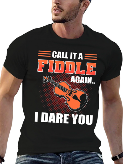 Camiseta Negra con Diseño Divertido de Violín