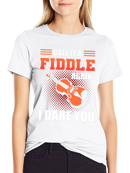 Camiseta Negra con Diseño Divertido de Violín
