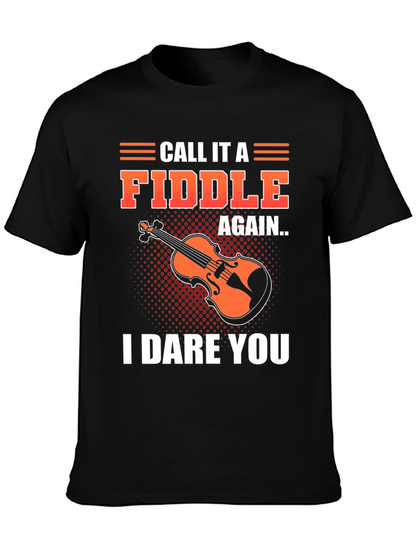 Camiseta Negra con Diseño Divertido de Violín