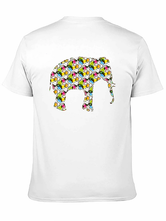 Camiseta Negra con Diseño de Elefante Abstracto