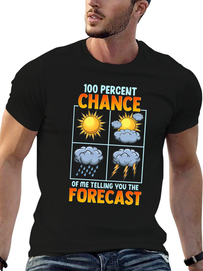 Camiseta Negra con Diseño del Tiempo - 100% Probabilidad
