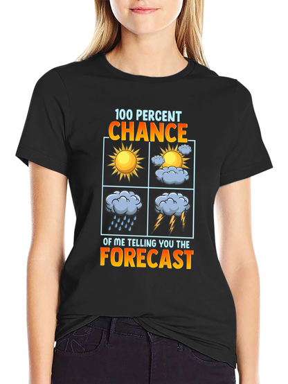 Camiseta Negra con Diseño del Tiempo - 100% Probabilidad