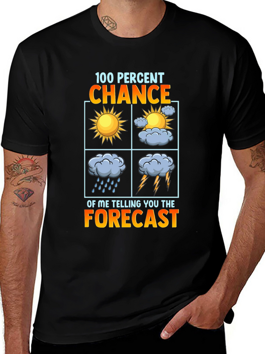 Camiseta Negra con Diseño del Tiempo - 100% Probabilidad