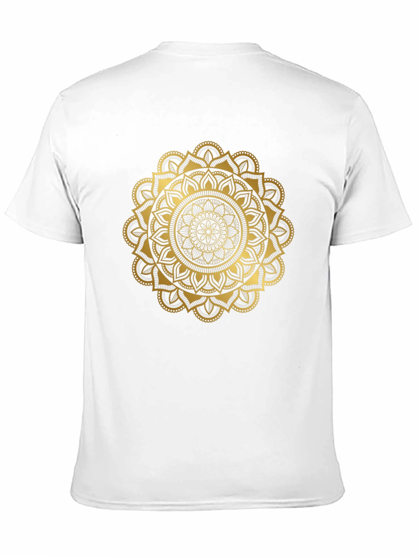 Camiseta Negra con Mandala Dorada