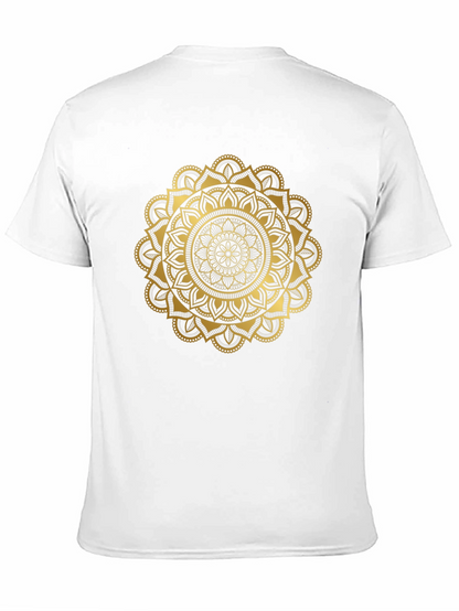 Camiseta Negra con Mandala Dorada