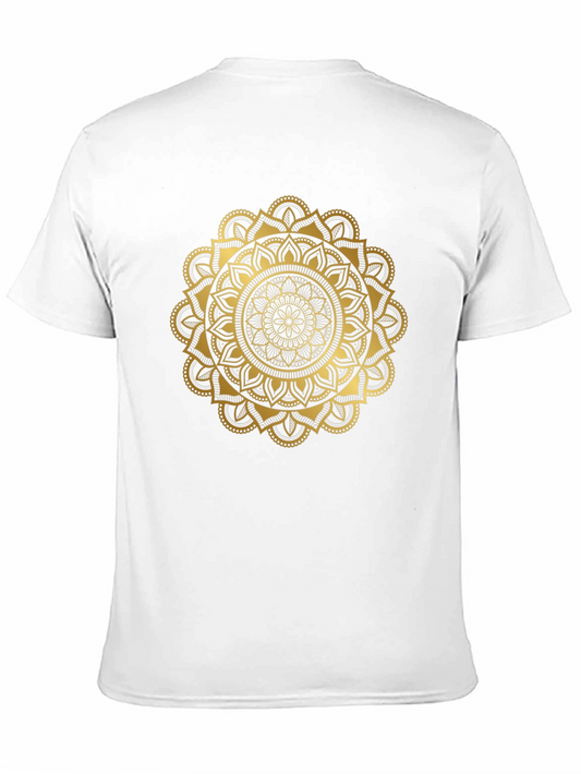 Camiseta Negra con Mandala Dorada