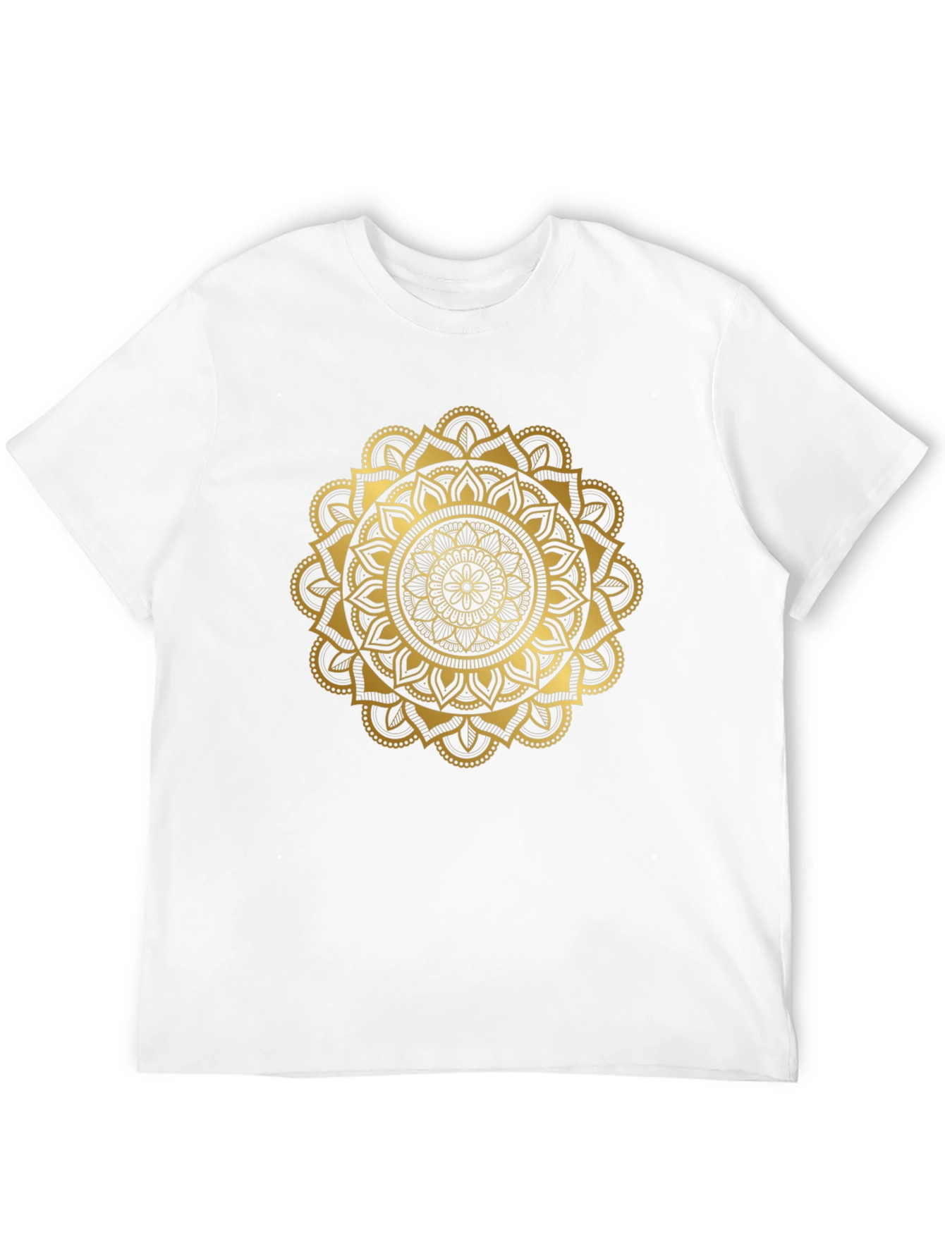 Camiseta Negra con Mandala Dorada