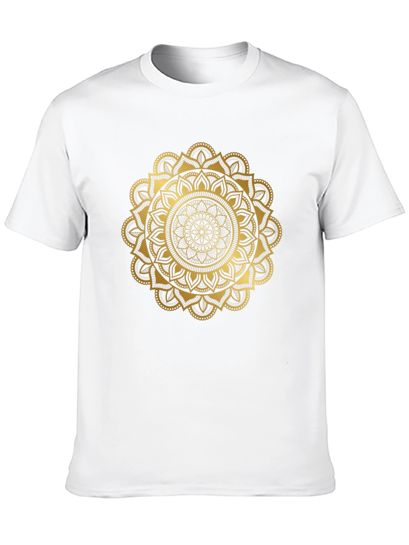 Camiseta Negra con Mandala Dorada
