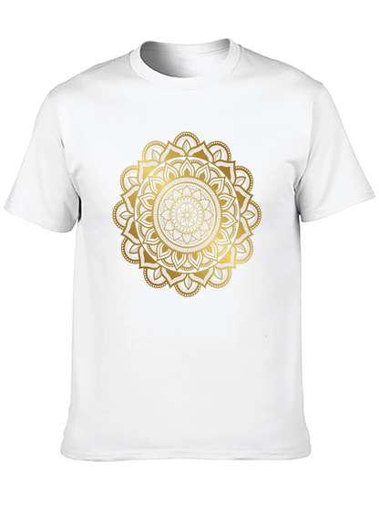 Camiseta Negra con Mandala Dorada