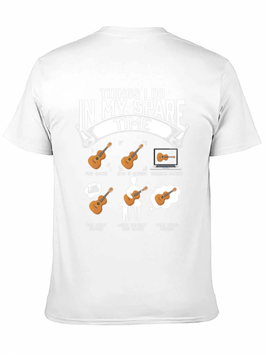 Camiseta Negra Cosas que Hago en mi Tiempo Libre - Guitarra